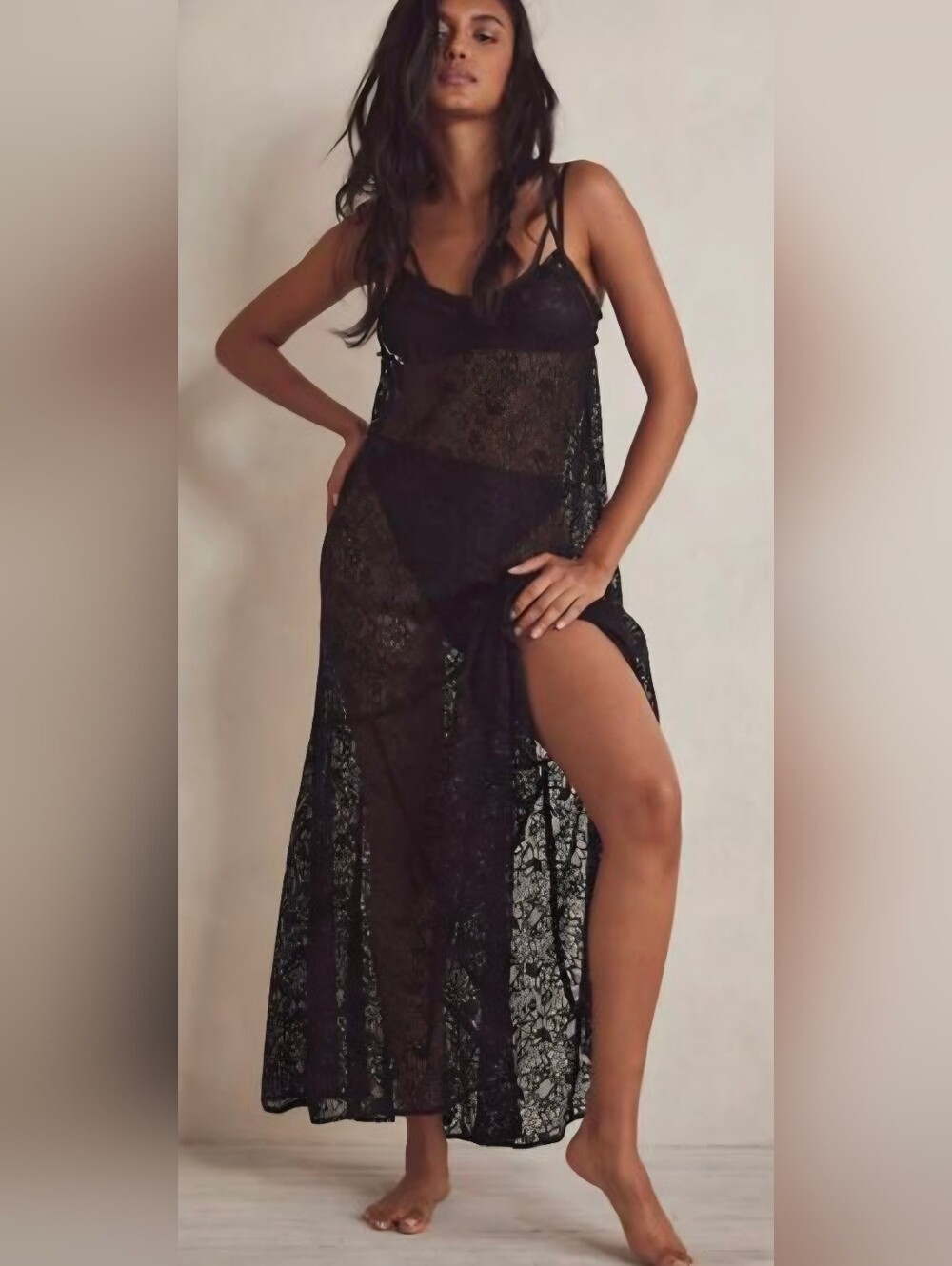 Free People Intimately Sundown Sheer Lace Maxi Slip Dress Size M OB 1414125 - Picture 15 of 16